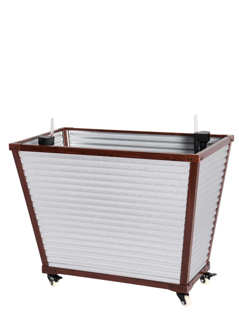 Tall Galvanized Self-Watering Trough Planter