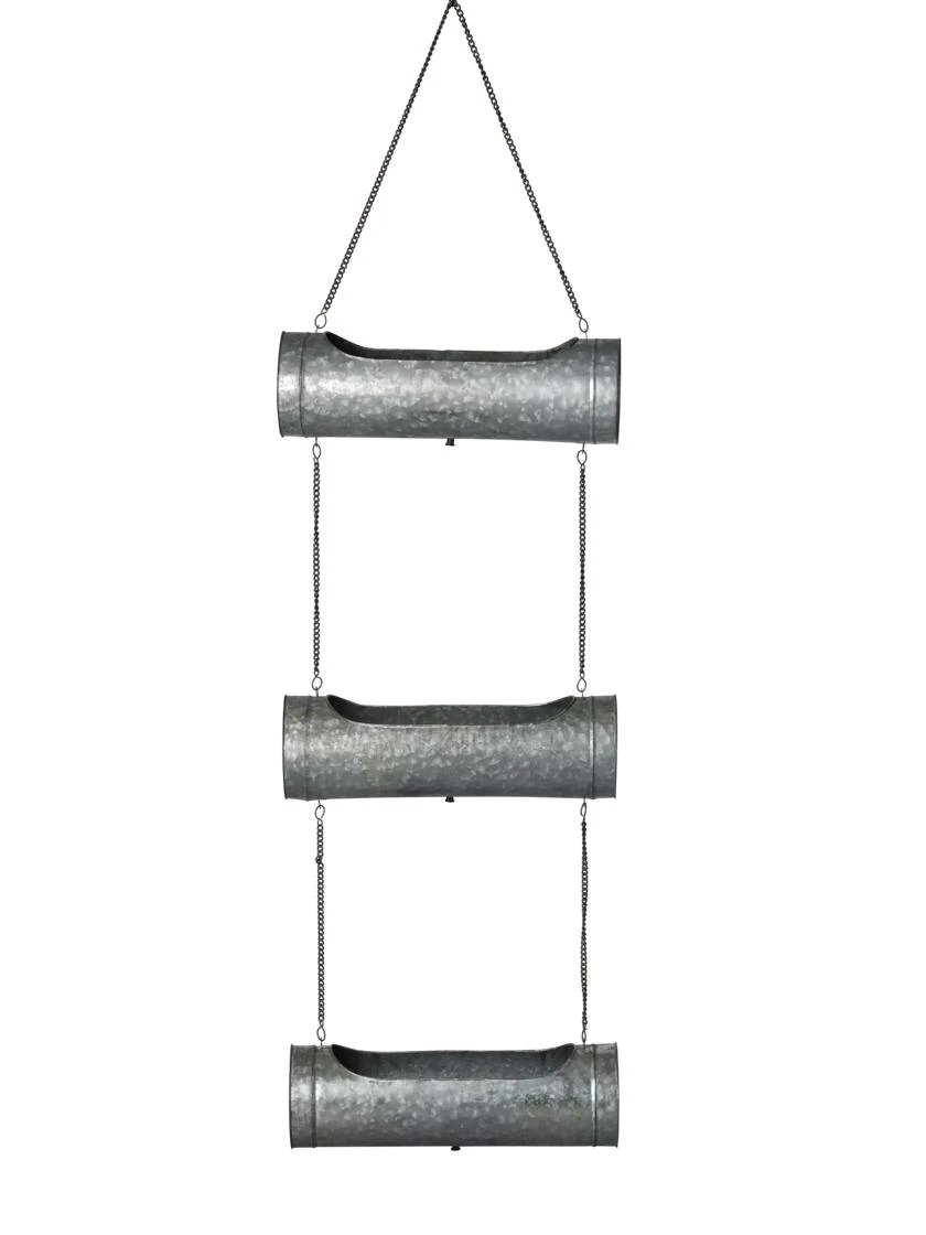 Galvanized Hanging Triple Planter - Image 6