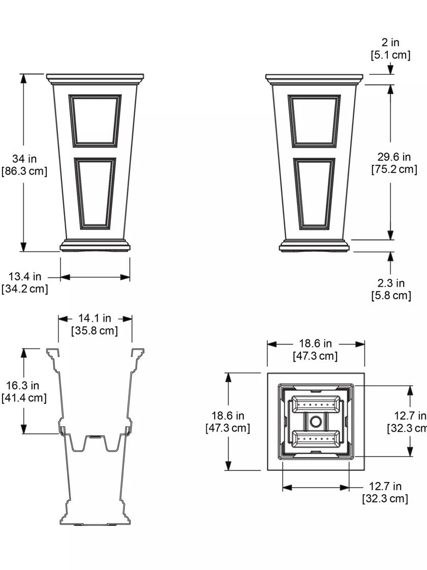Fairfield Self-Watering Tall Patio Planters, 34โ - Image 14