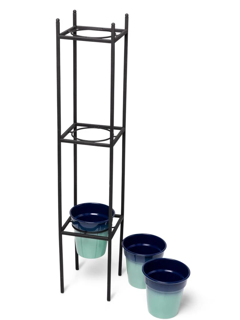 Steel Vertical Plant Stand With Metal Pots - Image 3