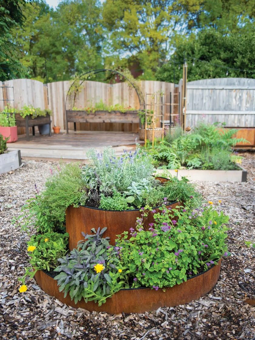 Birdies⢠Corten Steel Round Raised Bed, Large, Low - Image 4
